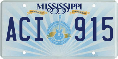 MS license plate ACI915