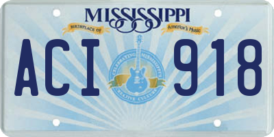 MS license plate ACI918