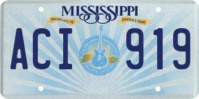 MS license plate ACI919