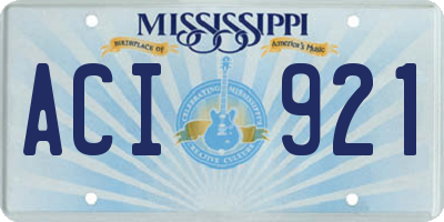 MS license plate ACI921