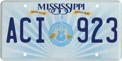 MS license plate ACI923