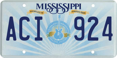 MS license plate ACI924