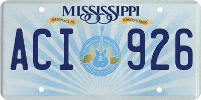 MS license plate ACI926