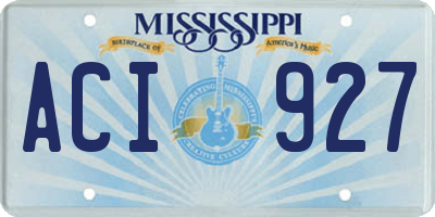 MS license plate ACI927