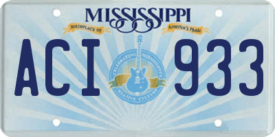 MS license plate ACI933