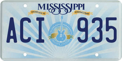 MS license plate ACI935