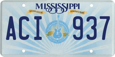 MS license plate ACI937