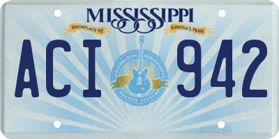 MS license plate ACI942