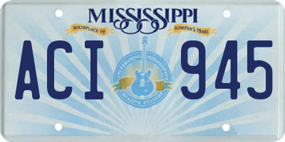 MS license plate ACI945