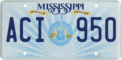 MS license plate ACI950