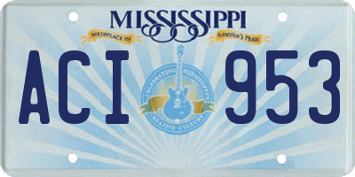 MS license plate ACI953