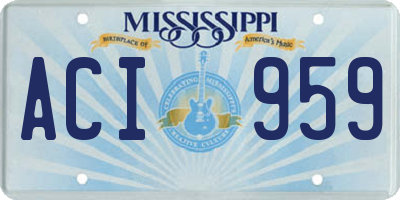 MS license plate ACI959