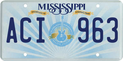MS license plate ACI963