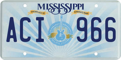 MS license plate ACI966