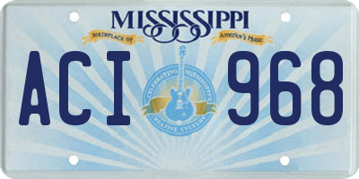 MS license plate ACI968