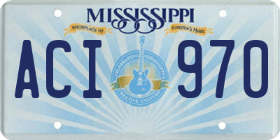 MS license plate ACI970