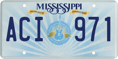 MS license plate ACI971