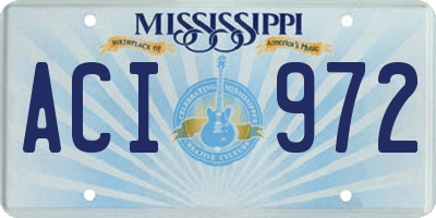 MS license plate ACI972