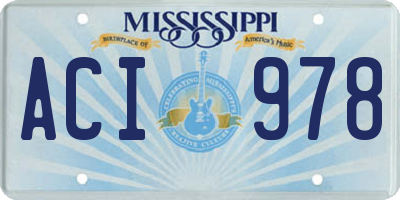 MS license plate ACI978