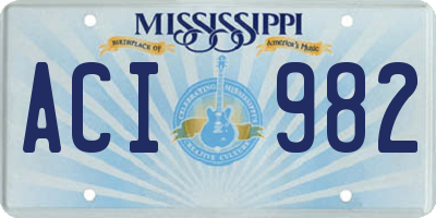 MS license plate ACI982