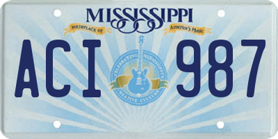MS license plate ACI987