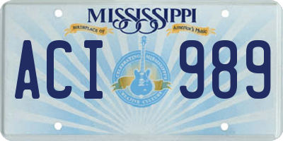 MS license plate ACI989