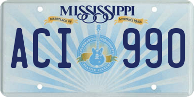 MS license plate ACI990