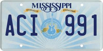 MS license plate ACI991