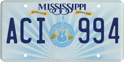MS license plate ACI994
