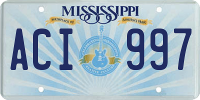 MS license plate ACI997