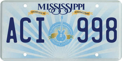 MS license plate ACI998