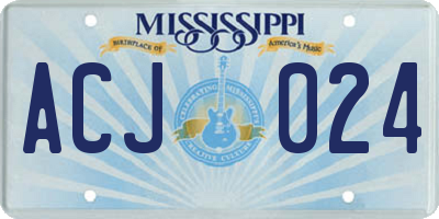 MS license plate ACJ024