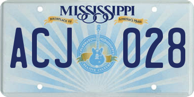 MS license plate ACJ028