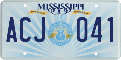 MS license plate ACJ041