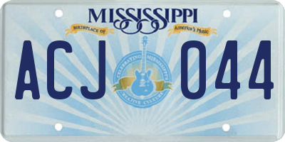 MS license plate ACJ044