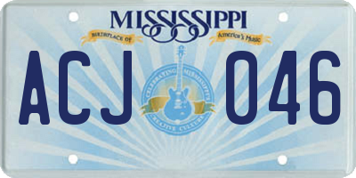 MS license plate ACJ046