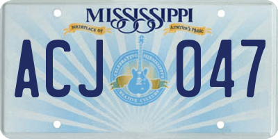 MS license plate ACJ047
