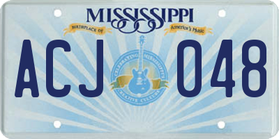 MS license plate ACJ048