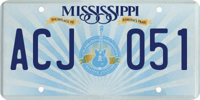MS license plate ACJ051