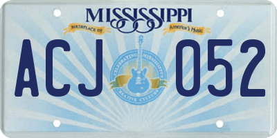 MS license plate ACJ052