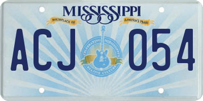 MS license plate ACJ054