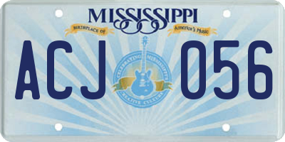 MS license plate ACJ056
