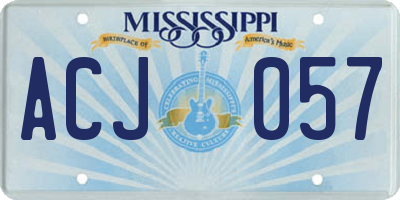 MS license plate ACJ057