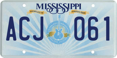 MS license plate ACJ061