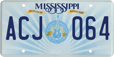 MS license plate ACJ064
