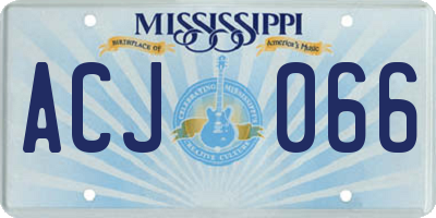MS license plate ACJ066