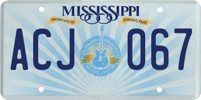 MS license plate ACJ067