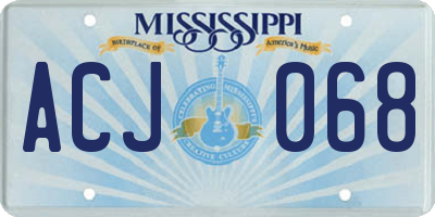 MS license plate ACJ068