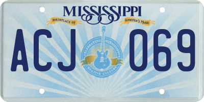 MS license plate ACJ069