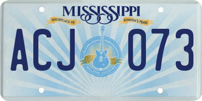 MS license plate ACJ073